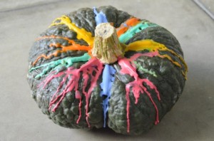 melted-crayon pumpkin