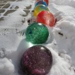 colored snow balls