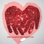 Hand Print Glitter Hearts Letter H craft Valentines Day Hand Print Craft easykidcrafts_blogspot