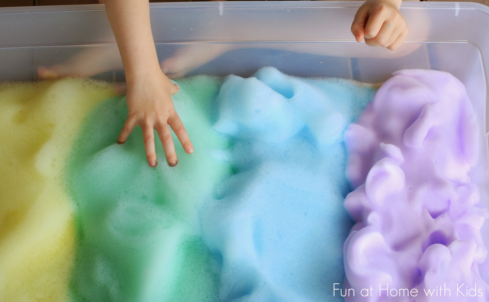 Rainbow foam bubbles
